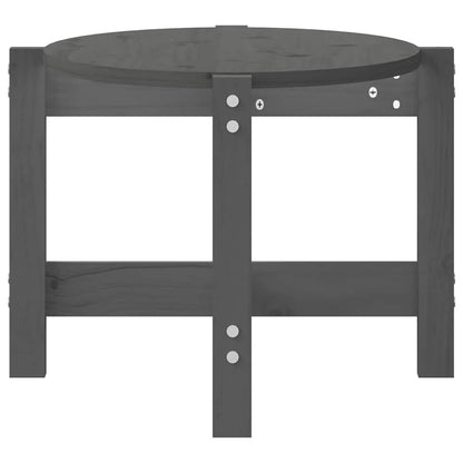 Tavolino da Salotto Grigio 87x48x35cm in Legno Massello di Pino