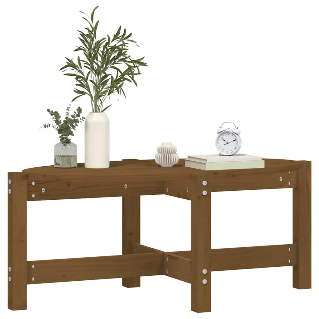 Tavolino da Salotto Ambra 87x48x35 cm in Legno Massello di Pino