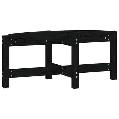 Tavolino da Salotto Nero 87x48x35 cm in Legno Massello di Pino | homemem39