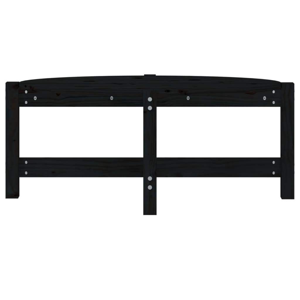 Tavolino da Salotto Nero 87x48x35 cm in Legno Massello di Pino | homemem39