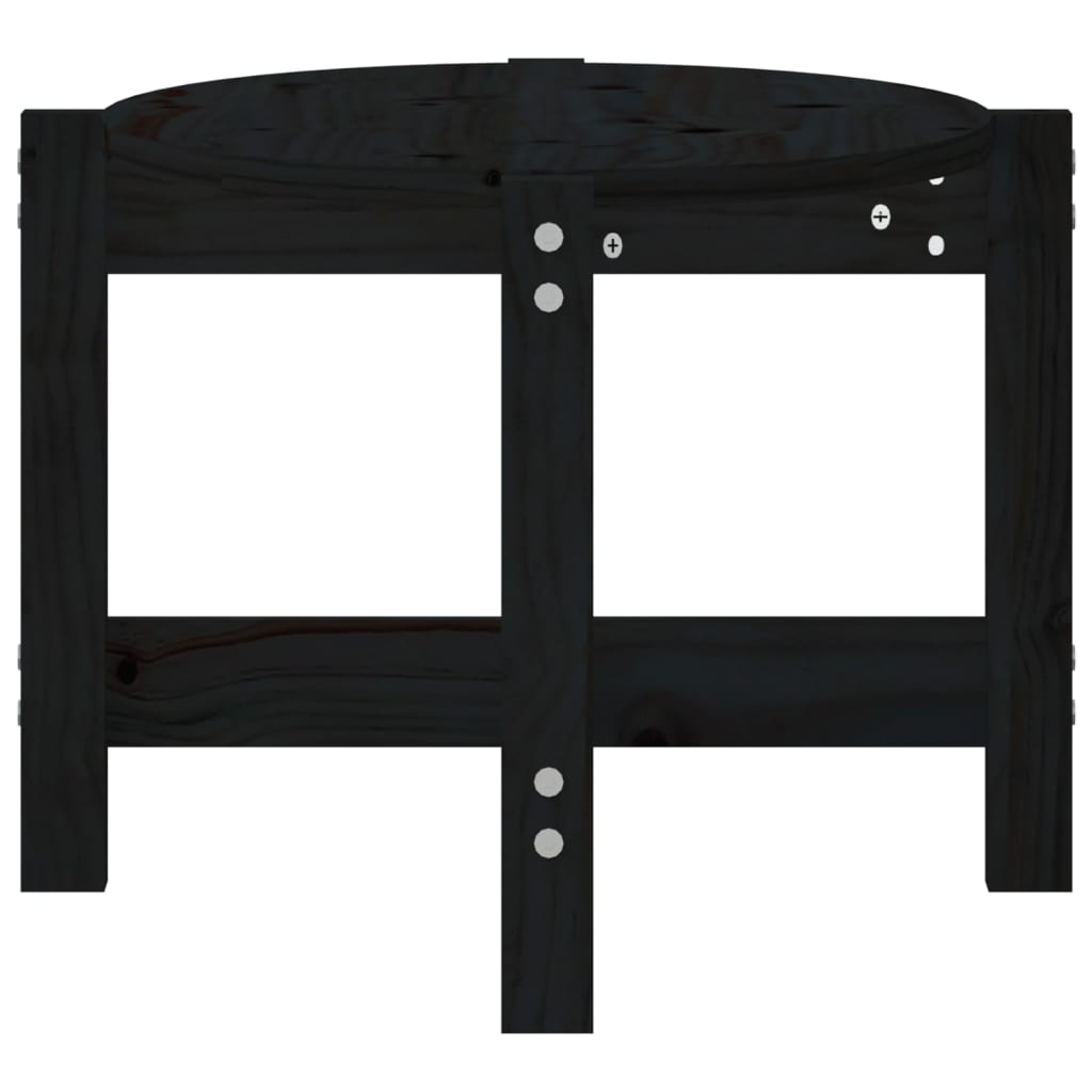 Tavolino da Salotto Nero 87x48x35 cm in Legno Massello di Pino | homemem39