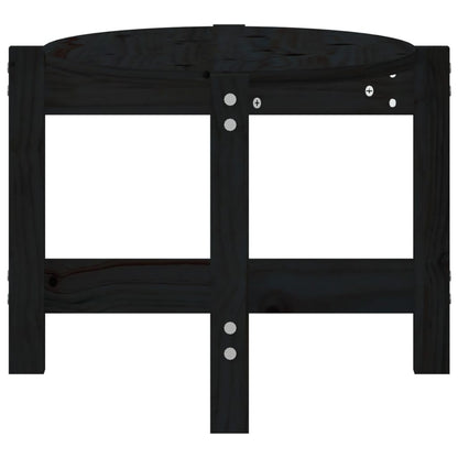 Tavolino da Salotto Nero 87x48x35 cm in Legno Massello di Pino | homemem39
