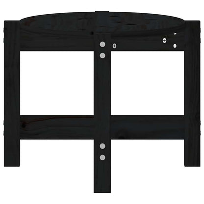 Tavolino da Salotto Nero 87x48x35 cm in Legno Massello di Pino