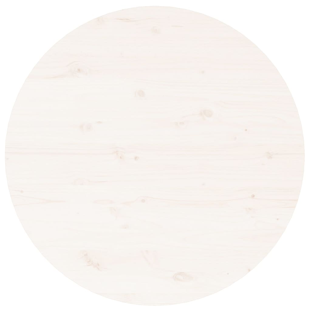 Tavolino da Salotto Bianco Ø 55x45 cm in Legno Massello di Pino | homemem39