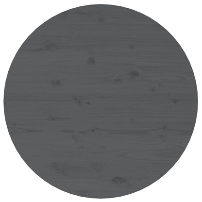 Tavolino da Salotto Grigio Ø 55x45 cm in Legno Massello di Pino