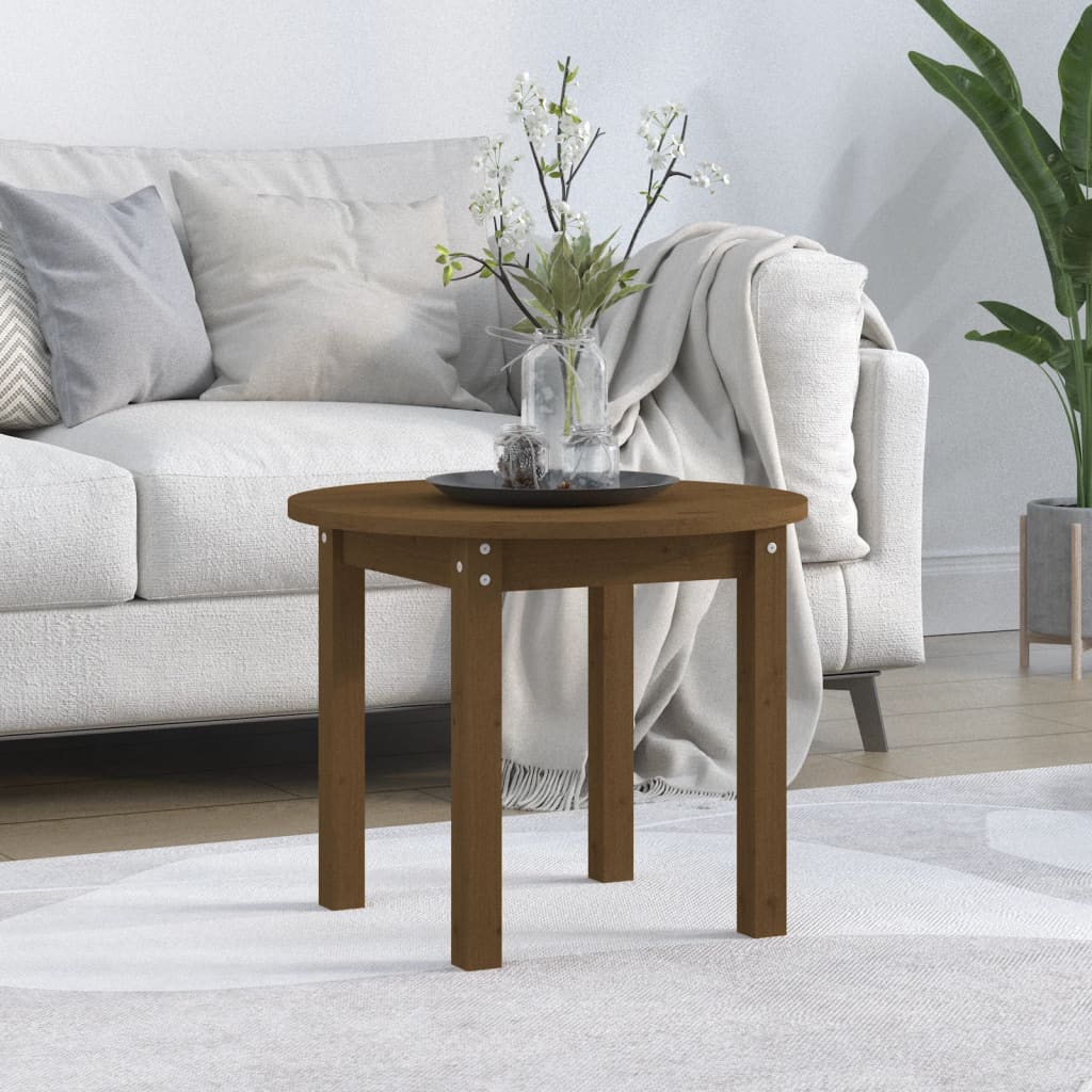 Tavolino da Salotto Ambra Ø 55x45 cm in Legno Massello di Pino | homemem39