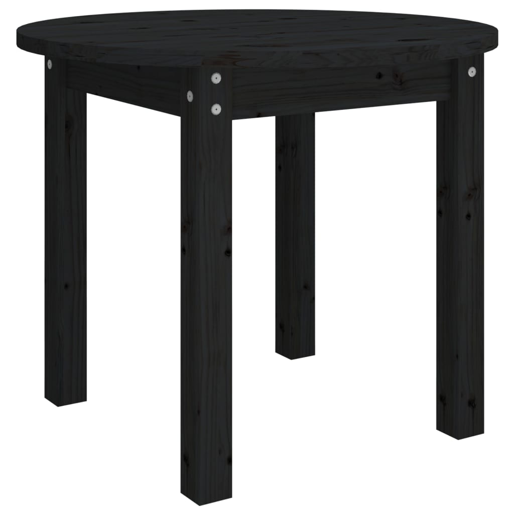 Tavolino da Salotto Nero Ø 55x45 cm in Legno Massello di Pino - homemem39