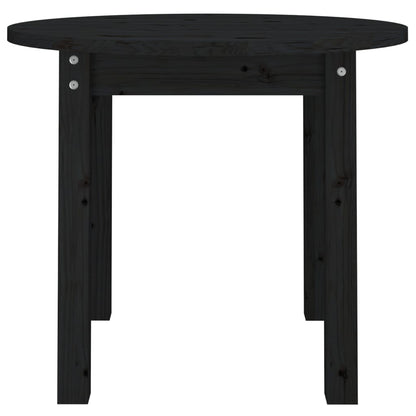 Tavolino da Salotto Nero Ø 55x45 cm in Legno Massello di Pino - homemem39