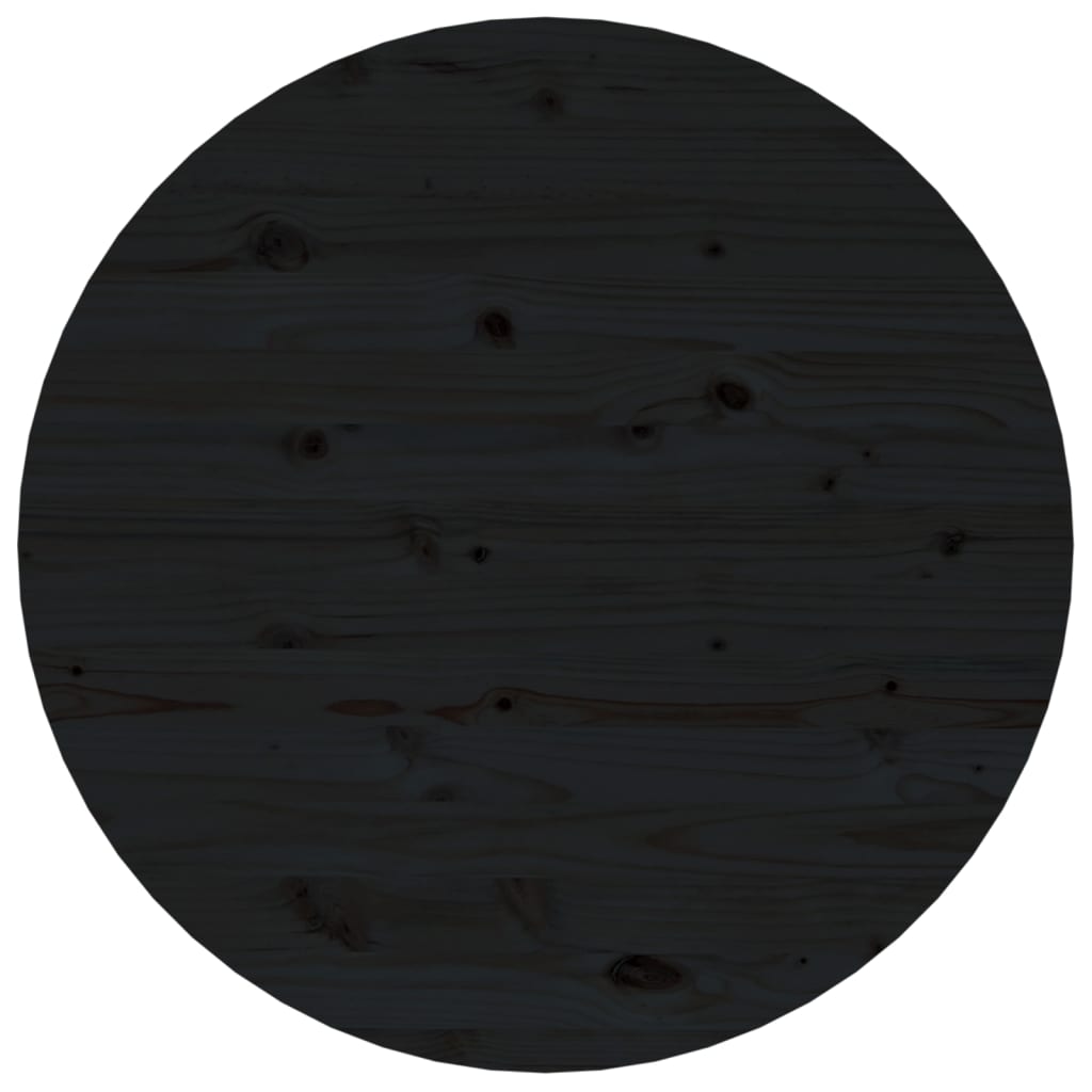 Tavolino da Salotto Nero Ø 55x45 cm in Legno Massello di Pino - homemem39