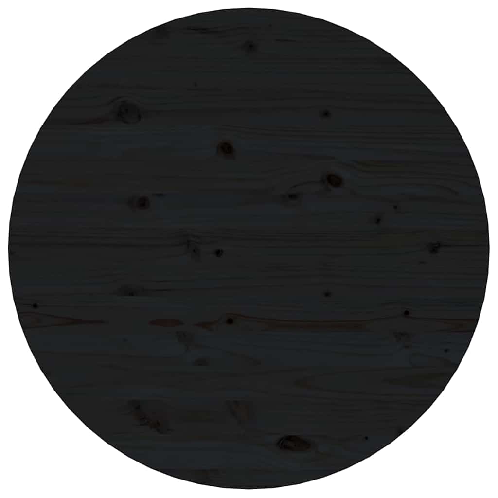 Tavolino da Salotto Nero Ø 55x45 cm in Legno Massello di Pino