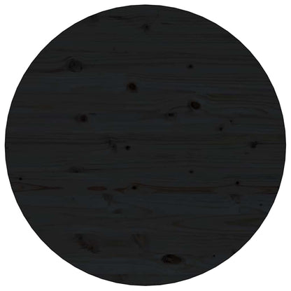 Tavolino da Salotto Nero Ø 55x45 cm in Legno Massello di Pino