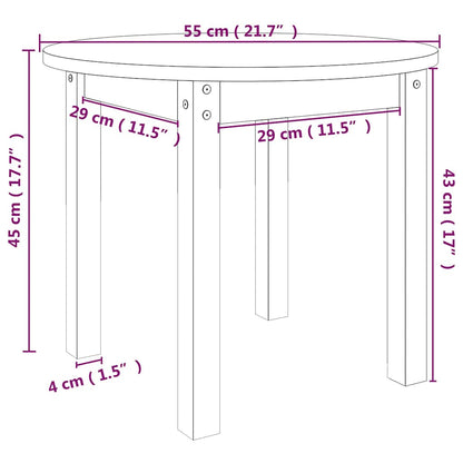 Tavolino da Salotto Nero Ø 55x45 cm in Legno Massello di Pino