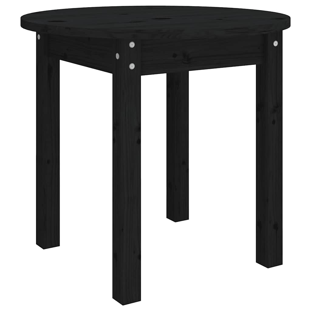 Tavolino da Salotto Nero Ø 45x40 cm in Legno Massello di Pino | homemem39