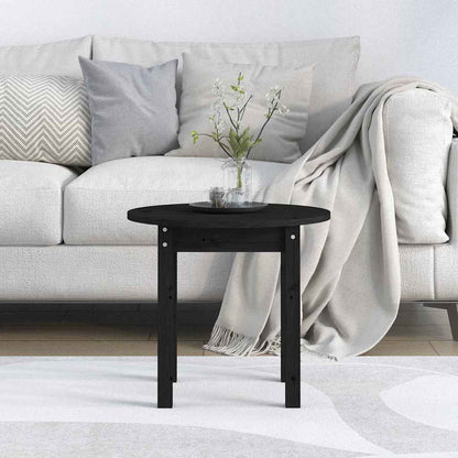 Tavolino da Salotto Nero Ø 45x40 cm in Legno Massello di Pino | homemem39