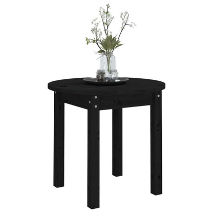 Tavolino da Salotto Nero Ø 45x40 cm in Legno Massello di Pino