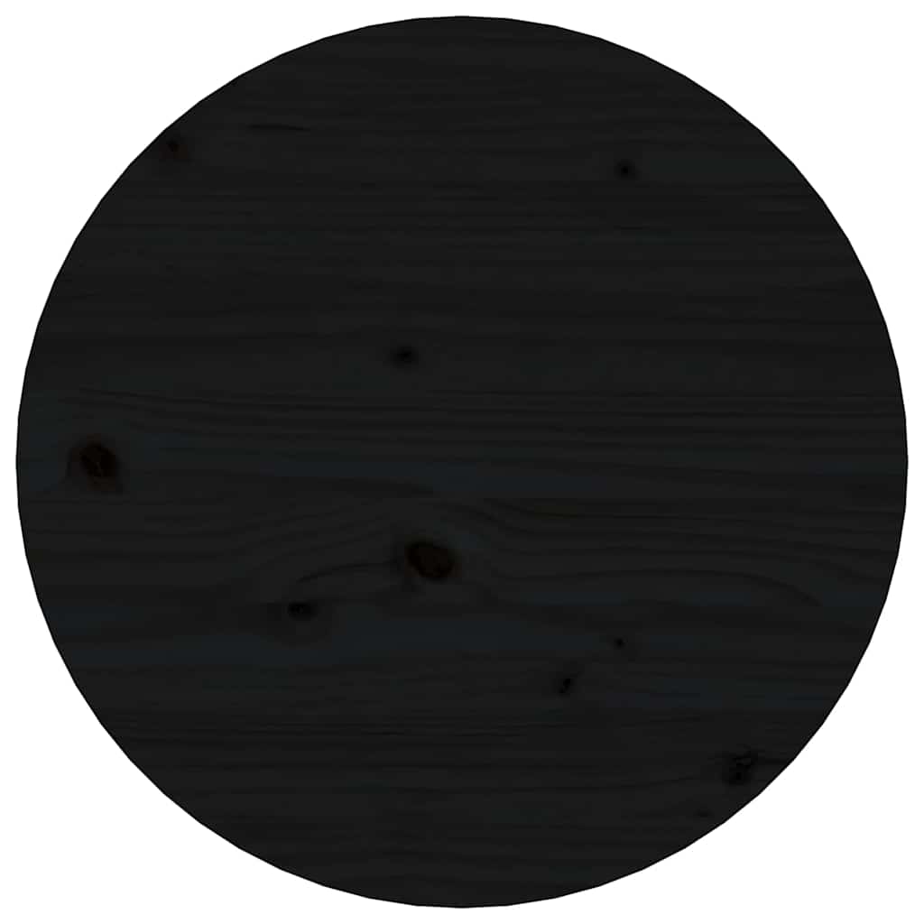 Tavolino da Salotto Nero Ø 45x40 cm in Legno Massello di Pino | homemem39