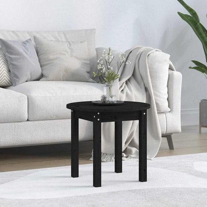 Tavolino da Salotto Nero Ø 45x40 cm in Legno Massello di Pino | homemem39