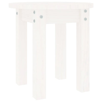 Tavolino da Salotto Bianco Ø 35x35 cm in Legno Massello di Pino | homemem39