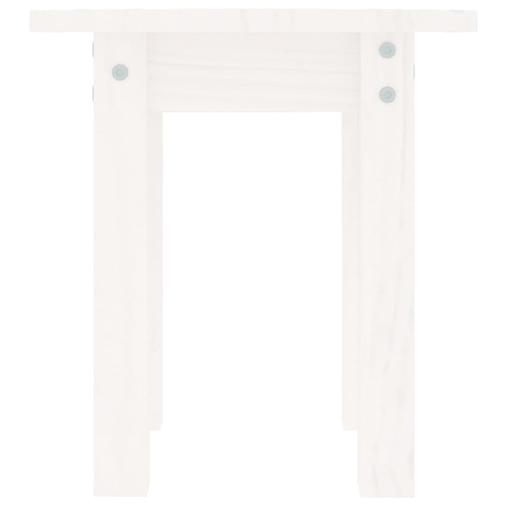 Tavolino da Salotto Bianco Ø 35x35 cm in Legno Massello di Pino | homemem39