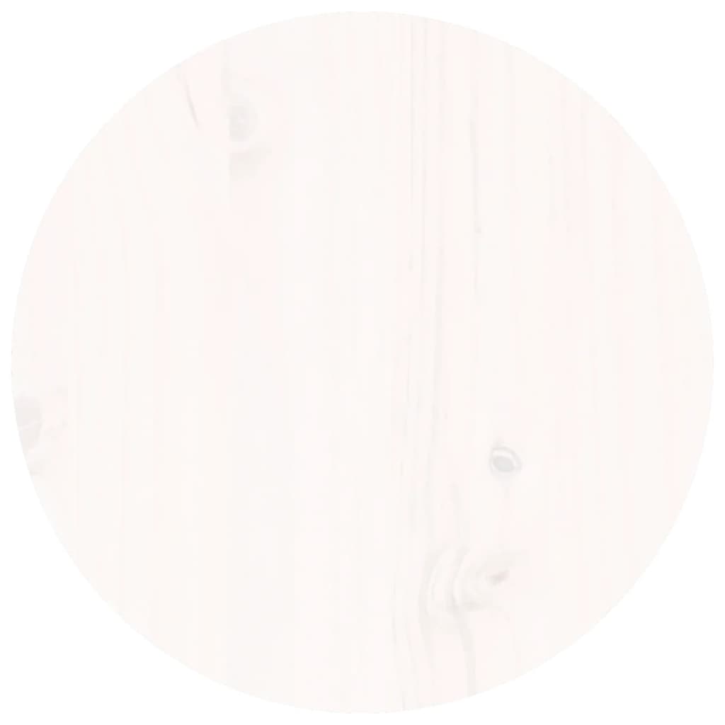 Tavolino da Salotto Bianco Ø 35x35 cm in Legno Massello di Pino | homemem39