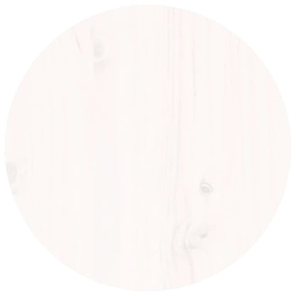 Tavolino da Salotto Bianco Ø 35x35 cm in Legno Massello di Pino | homemem39
