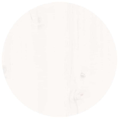 Tavolino da Salotto Bianco Ø 35x35 cm in Legno Massello di Pino