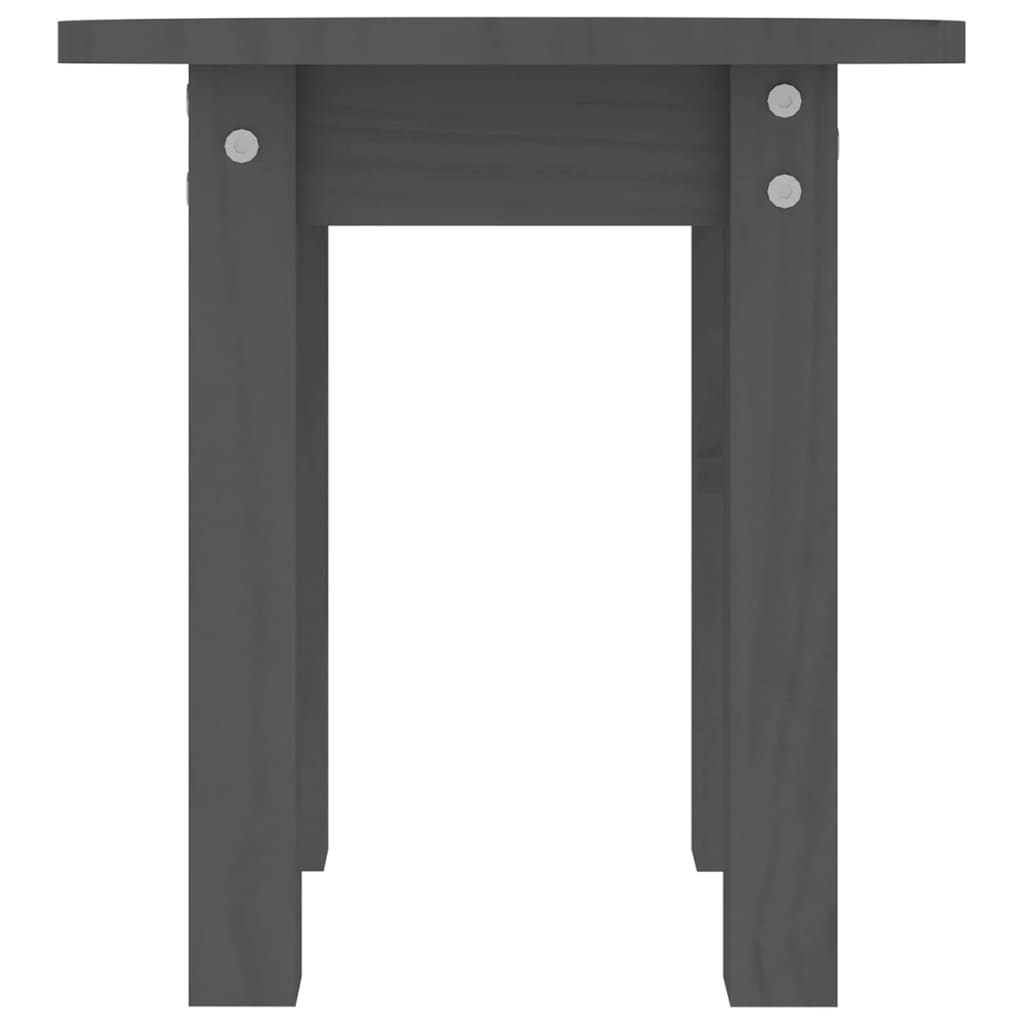 Tavolino da Salotto Grigio Ø 35x35 cm in Legno Massello di Pino | homemem39