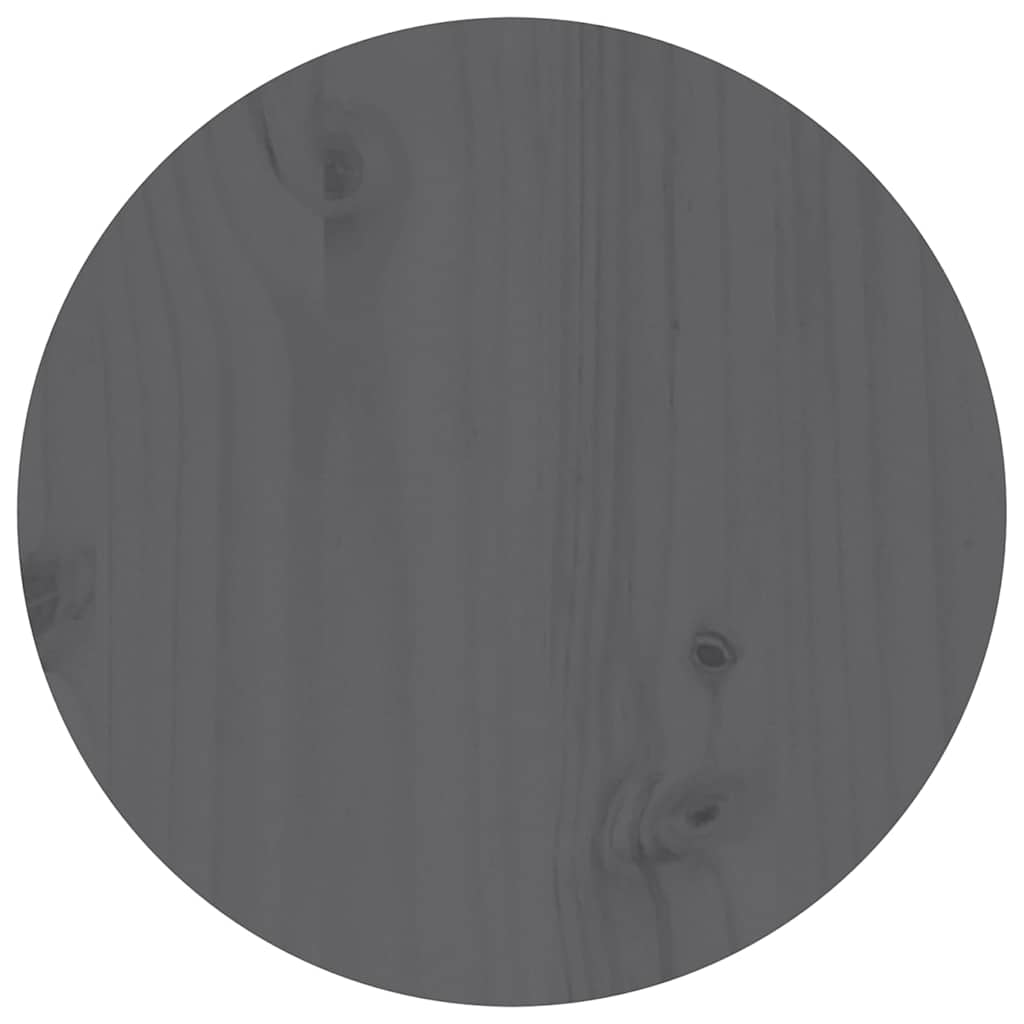 Tavolino da Salotto Grigio Ø 35x35 cm in Legno Massello di Pino