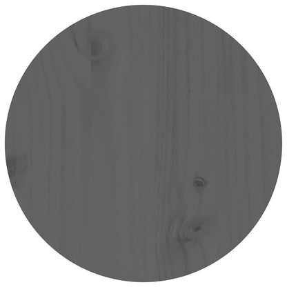 Tavolino da Salotto Grigio Ø 35x35 cm in Legno Massello di Pino