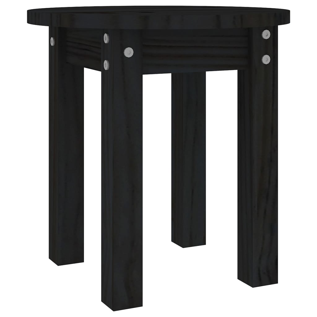 Tavolino da Salotto Nero Ø 35x35 cm in Legno Massello di Pino | homemem39