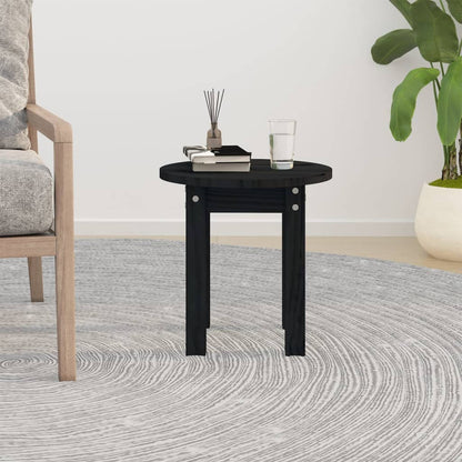 Tavolino da Salotto Nero Ø 35x35 cm in Legno Massello di Pino | homemem39