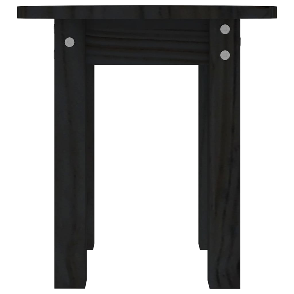 Tavolino da Salotto Nero Ø 35x35 cm in Legno Massello di Pino | homemem39