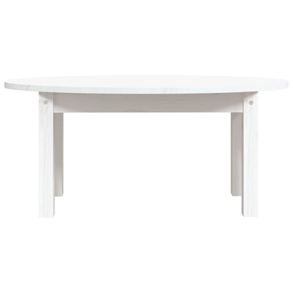 Tavolino da Salotto Bianco 80x40x35 cm Legno Massello di Pino | homemem39