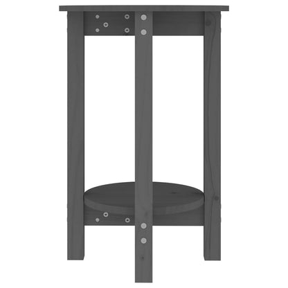 Tavolino da Salotto Grigio Ø 40x60 cm in Legno Massello di Pino