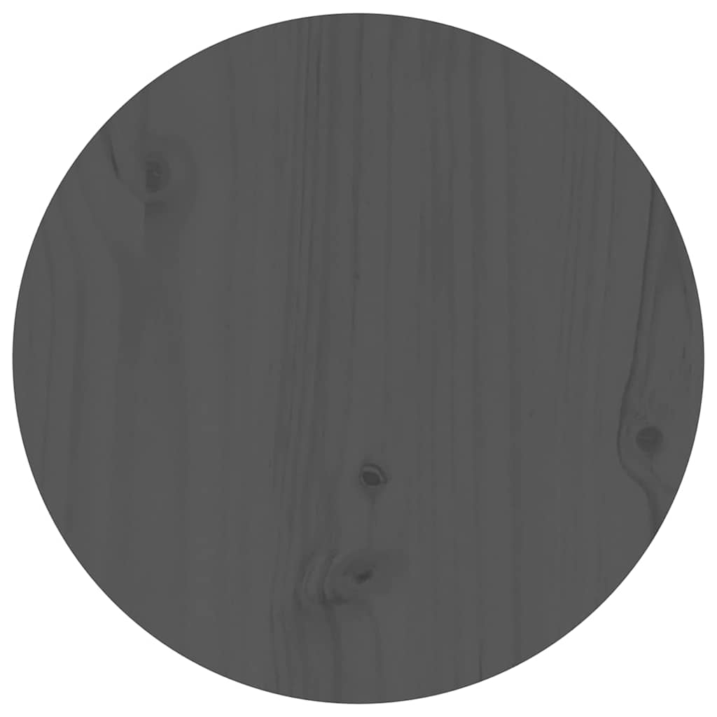 Tavolino da Salotto Grigio Ø 40x60 cm in Legno Massello di Pino