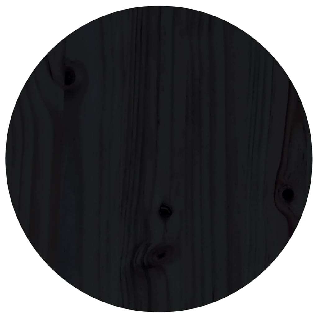 Tavolino da Salotto Nero Ø 40x60 cm in Legno Massello di Pino | homemem39