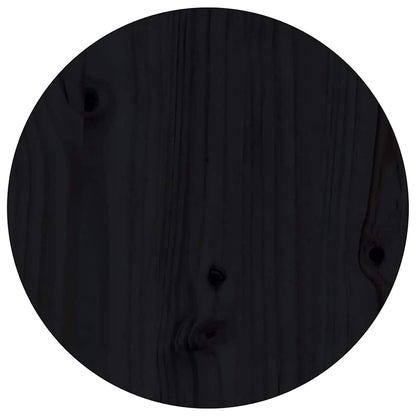 Tavolino da Salotto Nero Ø 40x60 cm in Legno Massello di Pino