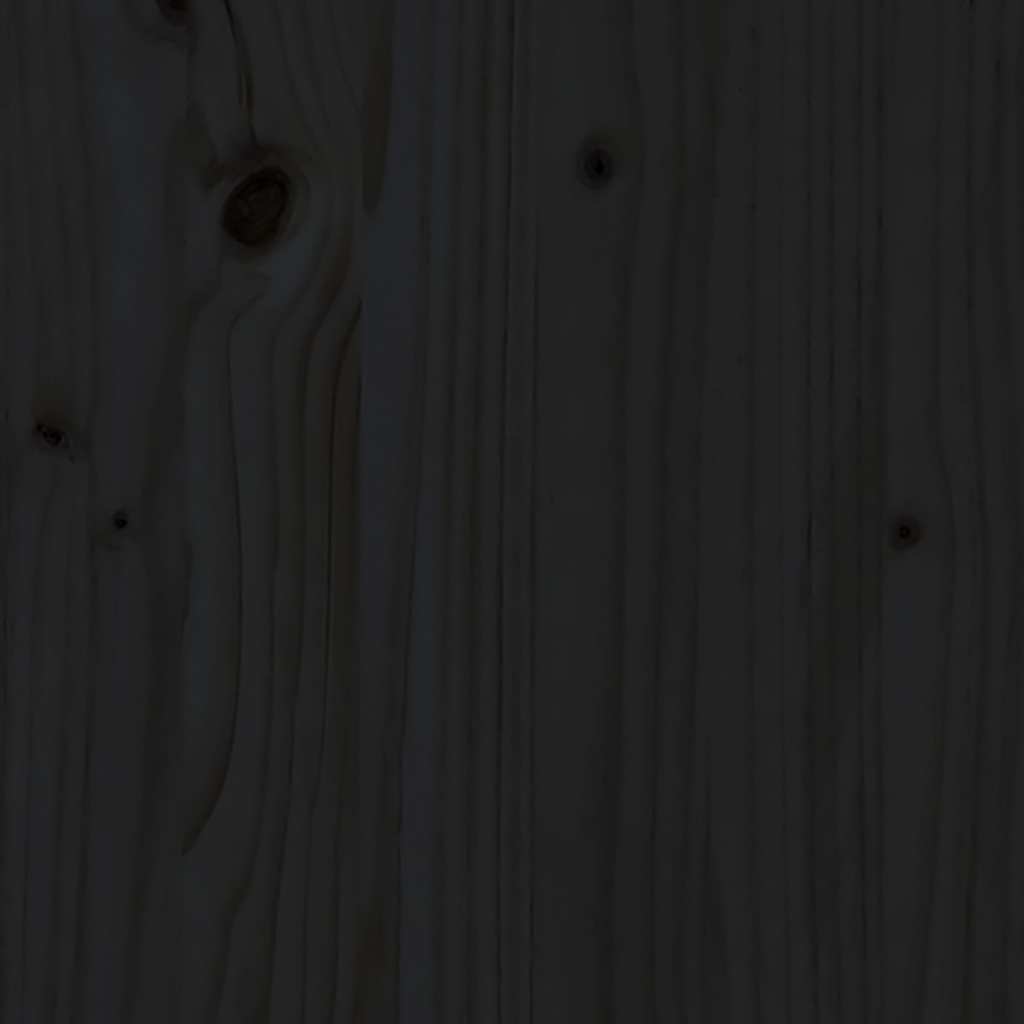 Tavolino da Salotto Nero Ø 40x60 cm in Legno Massello di Pino