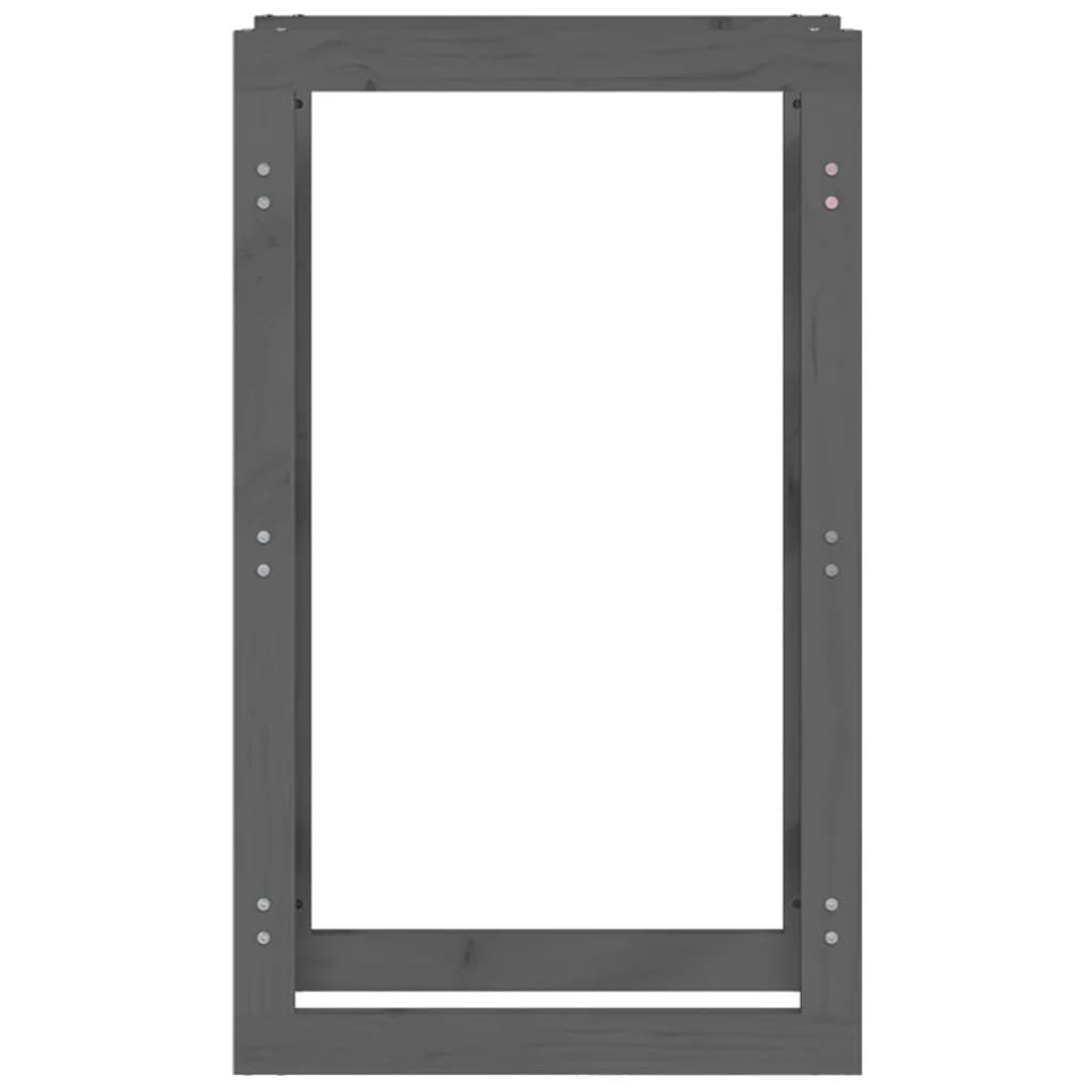 Portalegna Grigio 60x25x100 cm in Legno Massello di Pino