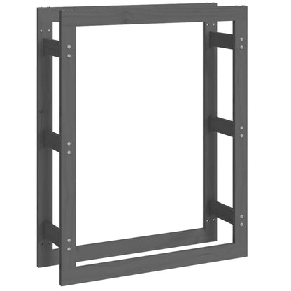 Portalegna Grigio 80x25x100 cm in Legno Massello di Pino - homemem39