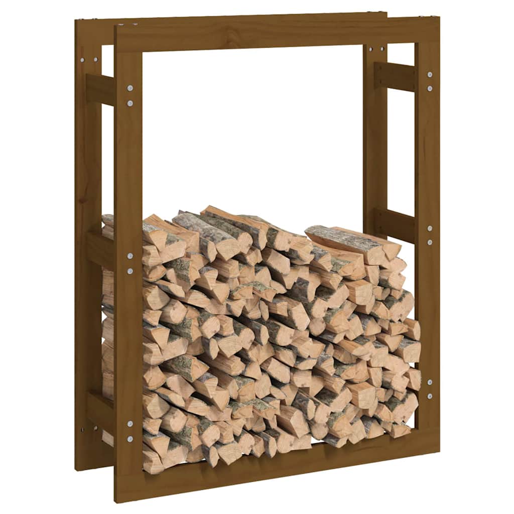 Portalegna Marrone Ambra 80x25x100cm in Legno Massello di Pino
