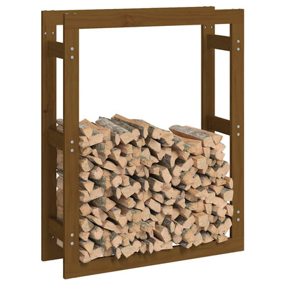 Portalegna Marrone Ambra 80x25x100cm in Legno Massello di Pino