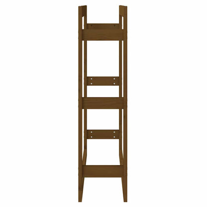 Portalegna Marrone Ambra 80x25x100cm in Legno Massello di Pino