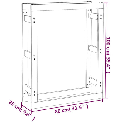 Portalegna Marrone Ambra 80x25x100cm in Legno Massello di Pino