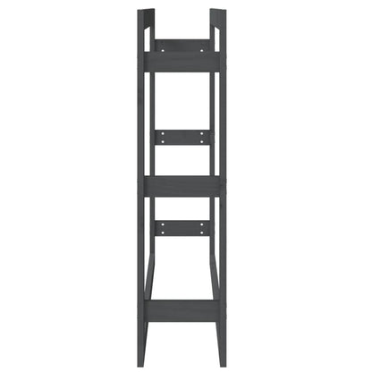 Portalegna Grigio 100x25x100 cm in Legno Massello di Pino - homemem39