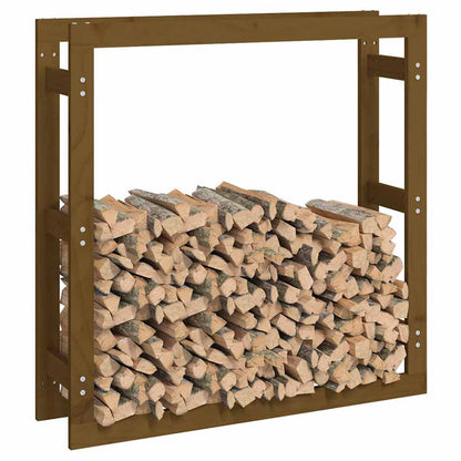 Portalegna Marrone Ambra 100x25x100cm Legno Massello di Pino