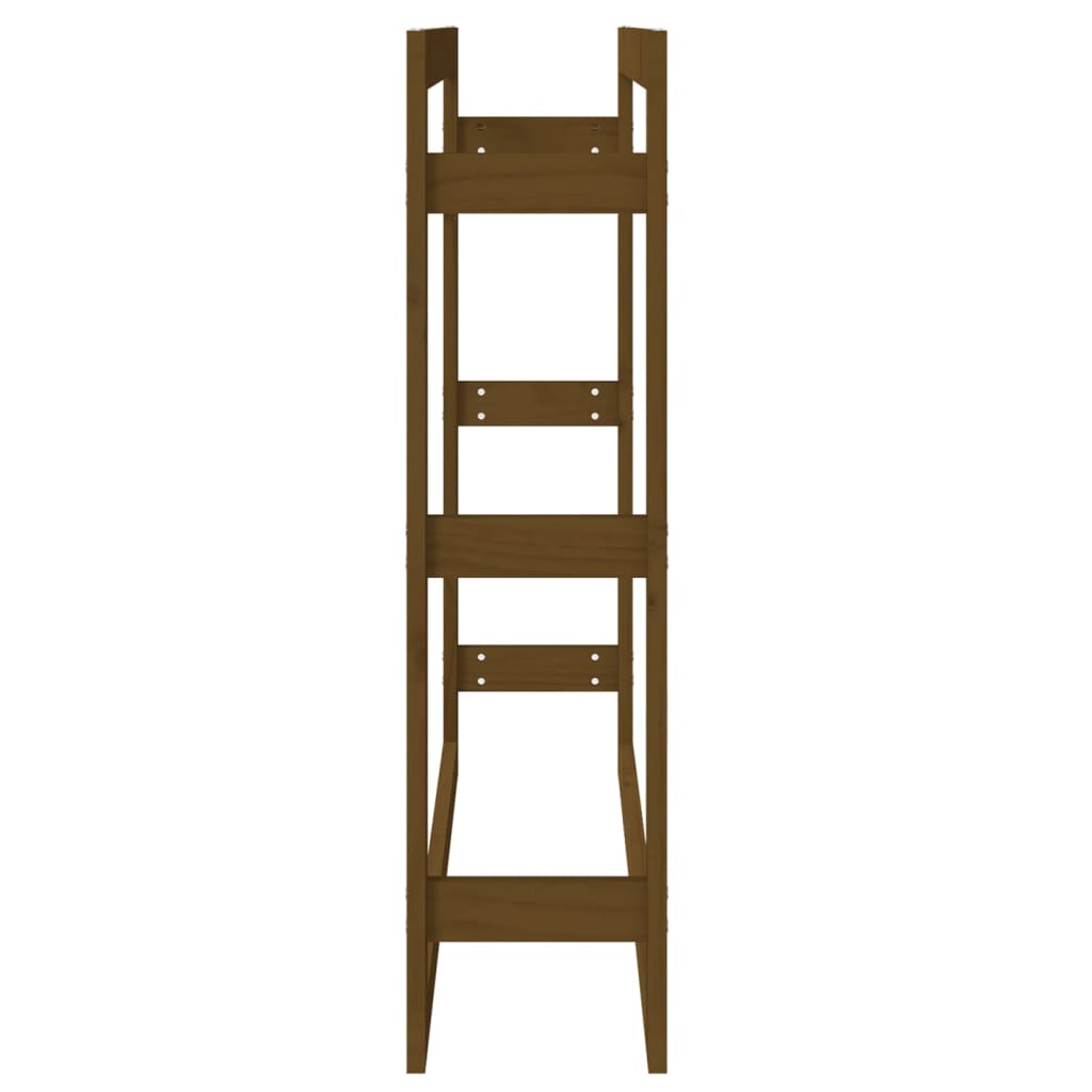 Portalegna Marrone Ambra 100x25x100cm Legno Massello di Pino