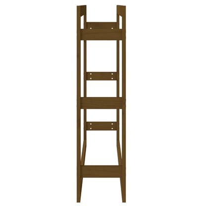 Portalegna Marrone Ambra 100x25x100cm Legno Massello di Pino