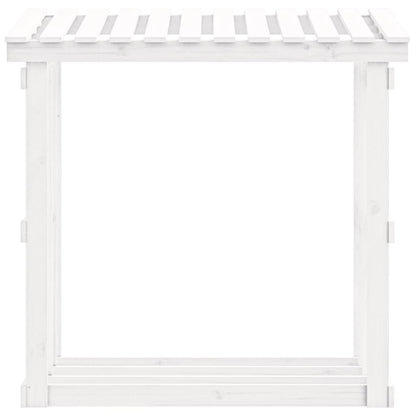 Portalegna Bianco 108x64,5x109 cm in Legno Massello di Pino