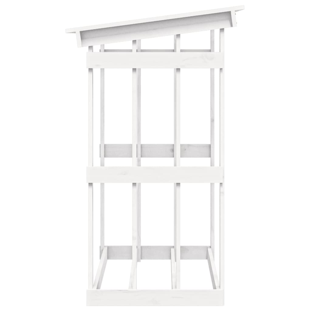 Portalegna Bianco 108x64,5x109 cm in Legno Massello di Pino